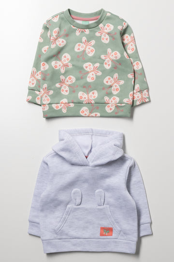 2 Pack Butterfly Tracktops Green And Grey