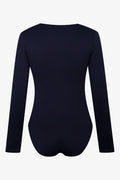 Rib Seamless Long Sleeve Bodysuit Black (1)