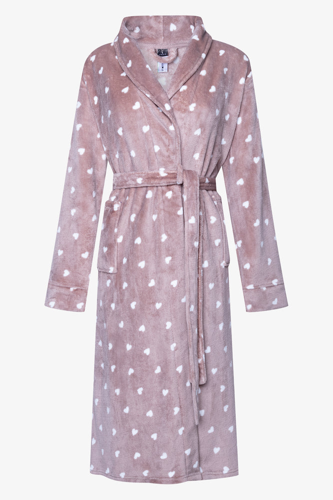 Heart Printed Gown Brown