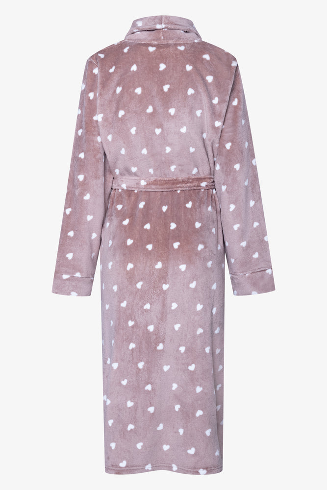 Heart Printed Gown Brown