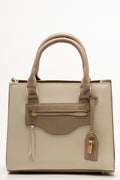 Mini Handbag With Pocket Detail Natural