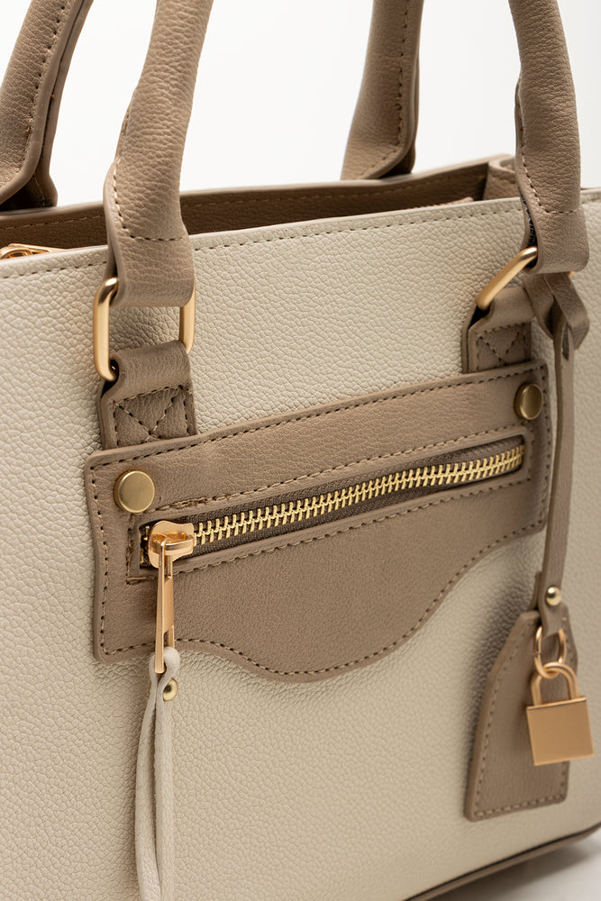 Mini Handbag With Pocket Detail Natural | Bags & Wallets | Ackermans