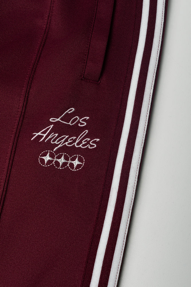 Straight Leg Trackpants Burgundy (1)