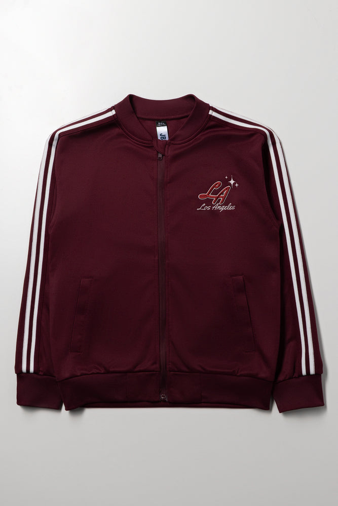 Zip Through Tracktop Burgundy
