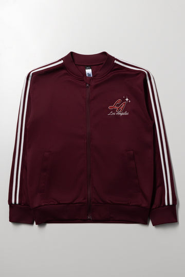 Zip Through Tracktop Burgundy