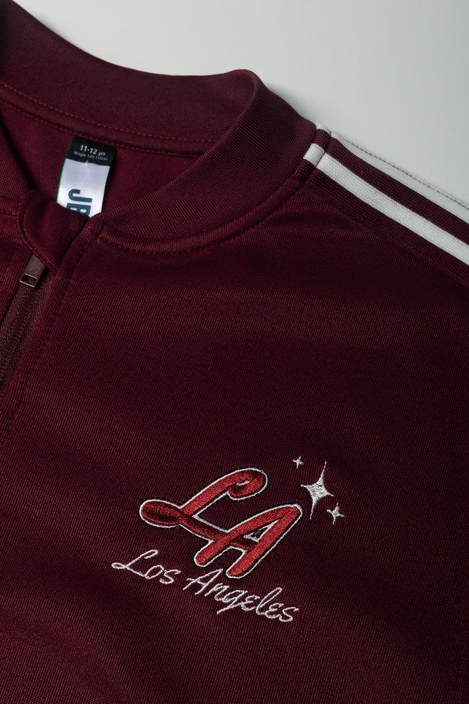 Zip Through Tracktop Burgundy