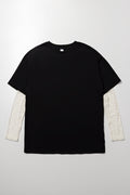Oversized Lace Detail Top Black