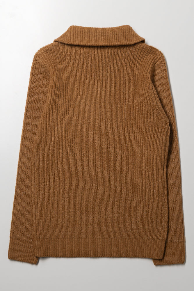 Quarter Zip Jersey Camel | Jackets & Knitwear | Ackermans