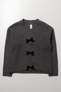 Bow Cardigan Dark Grey