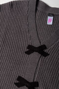 Bow Cardigan Dark Grey (1)
