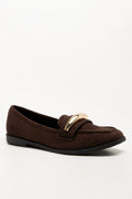 Metal Trim Loafers Brown (1)