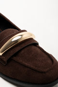 Metal Trim Loafers Brown (2)