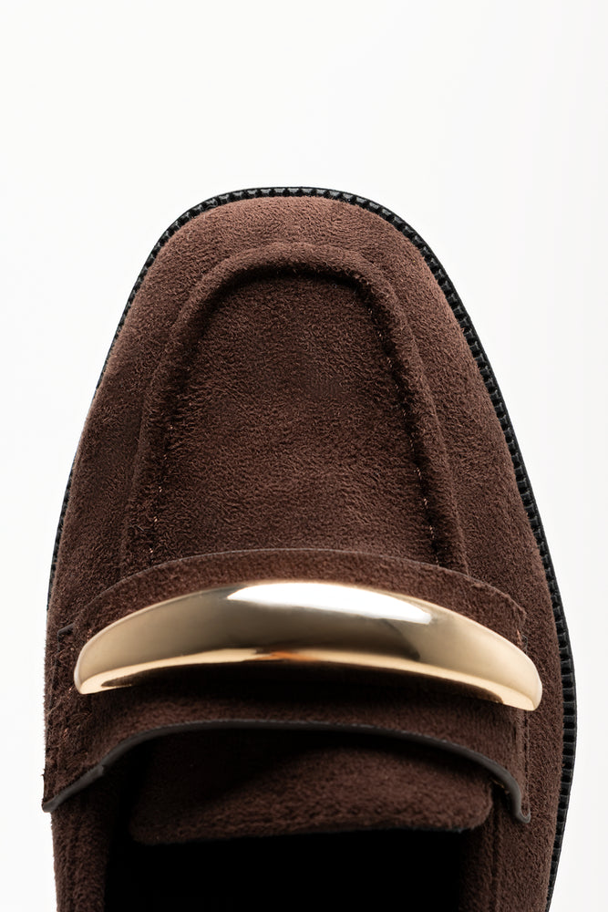 Metal Trim Loafers Brown (4)