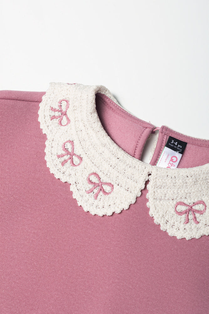 Crochet Collar Tracktop Pink
