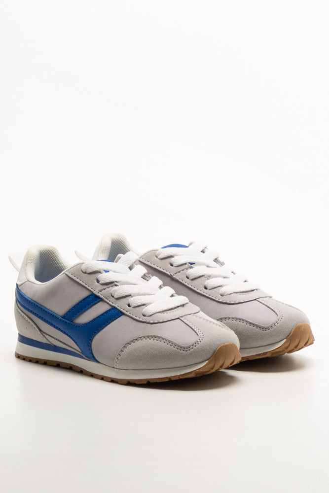 Retro Lace Up Trainers Grey