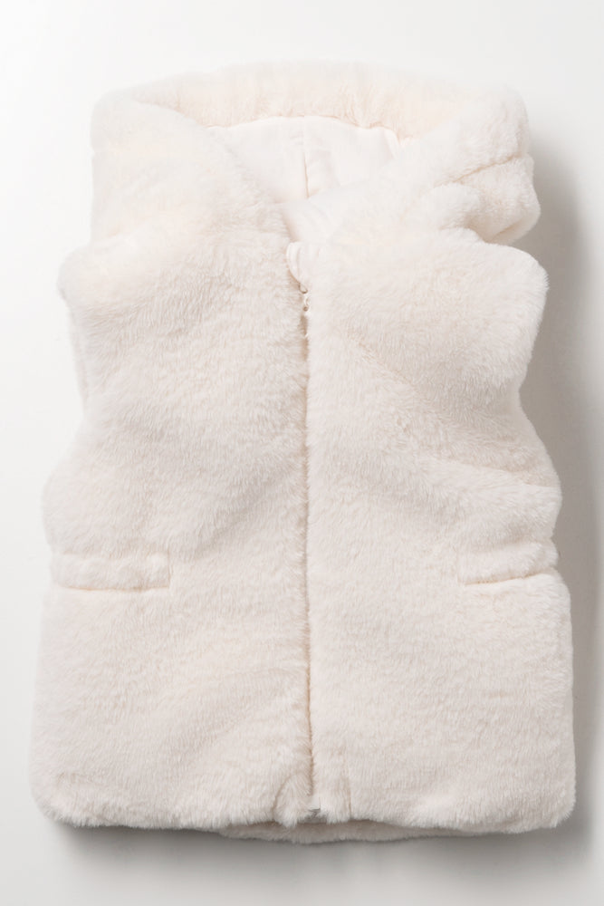 Fur Sleeveless Jacket Cream | Limited Edition | Ackermans