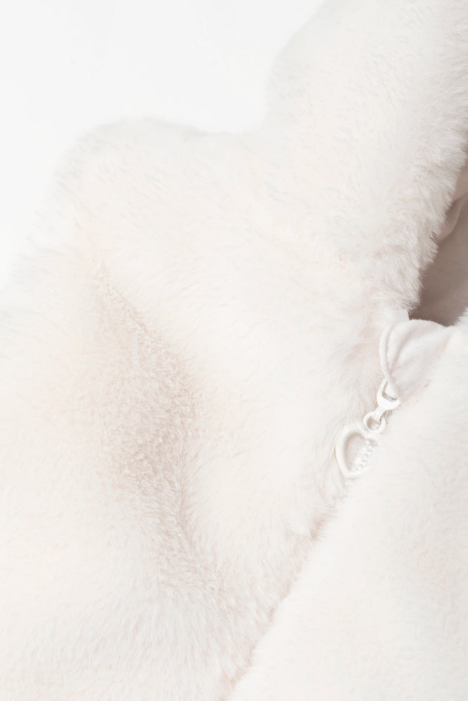 Fur Sleeveless Jacket Cream