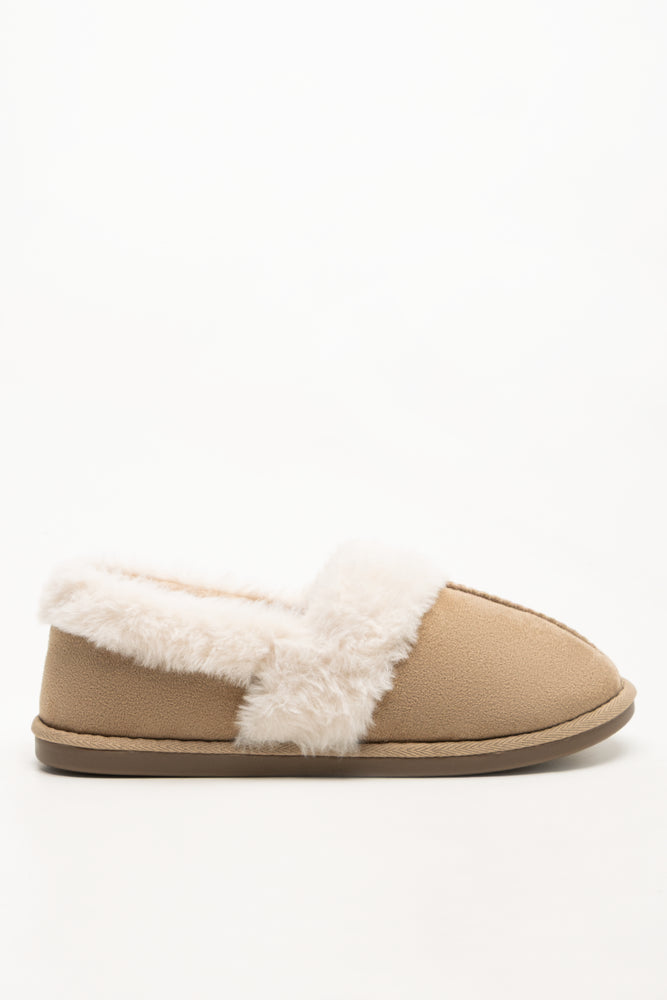 Closed Back Slippers Tan