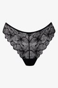 Black Floral Lace Thong