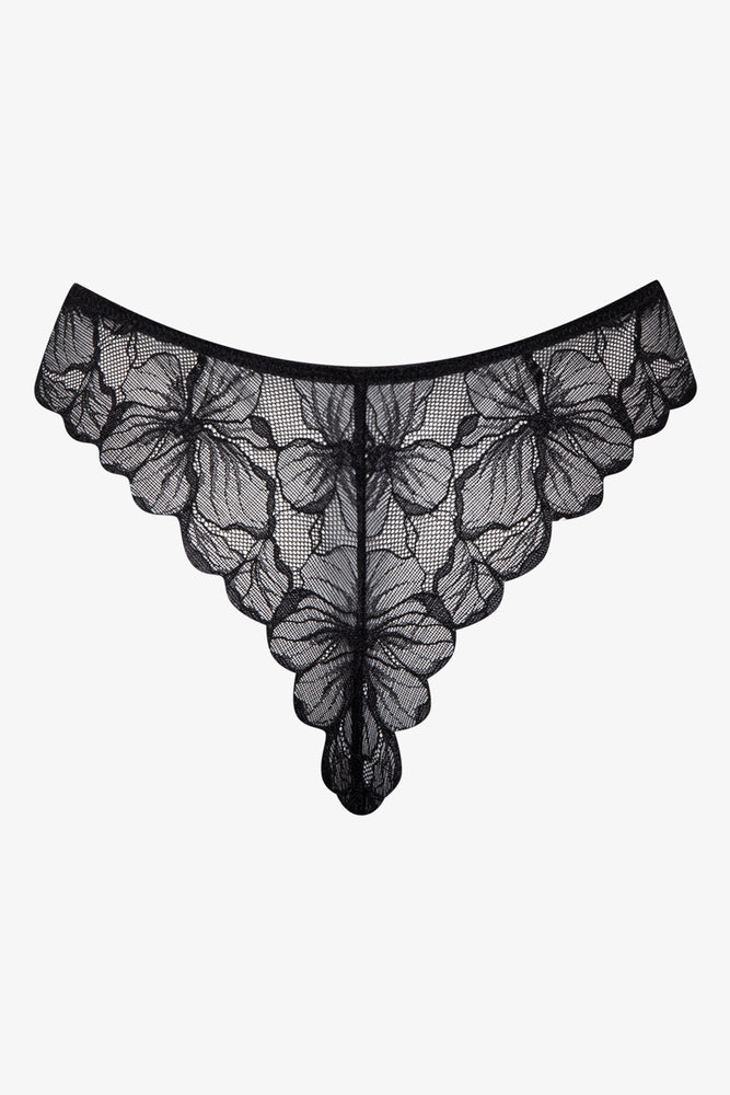 Black Floral Lace Thong (1)