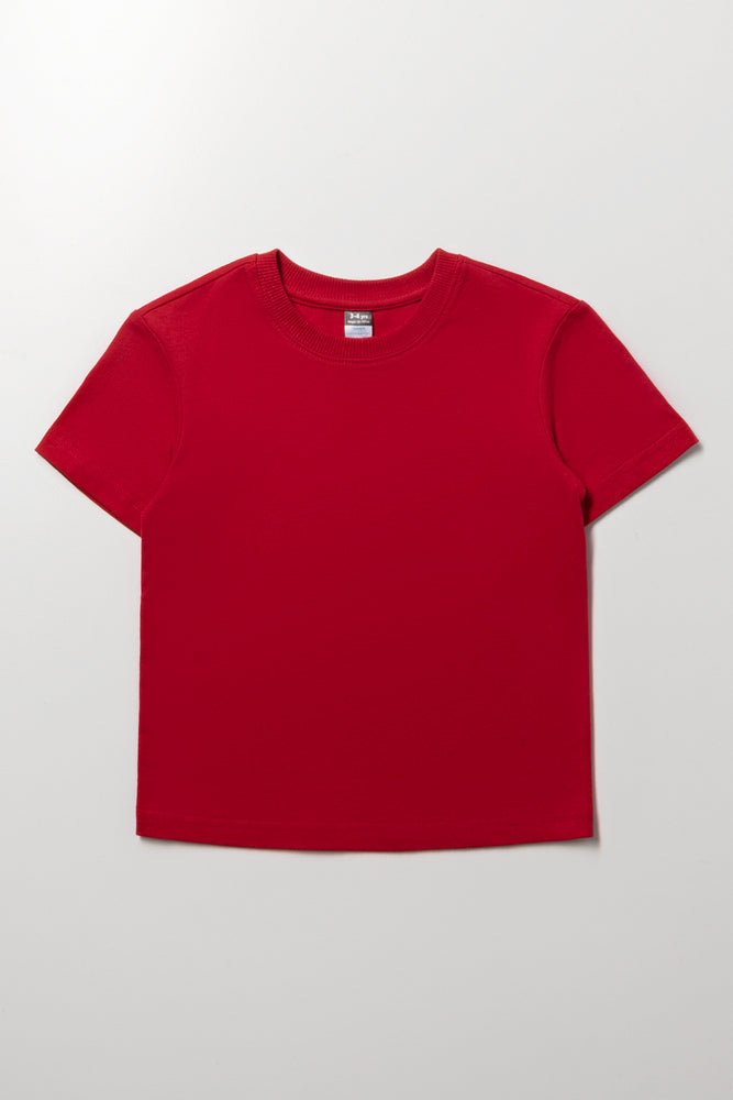 Basic Red Cotton T-Shirt