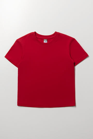Basic Red Cotton T-Shirt