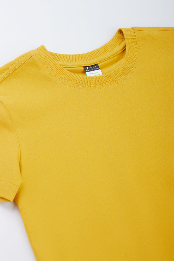 Basic Ochre Short Sleeve T-Shirt (1)