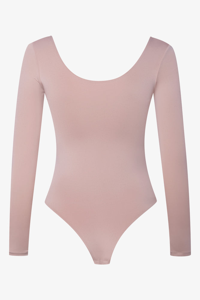 Long Sleeve Bodysuit Tan (1)