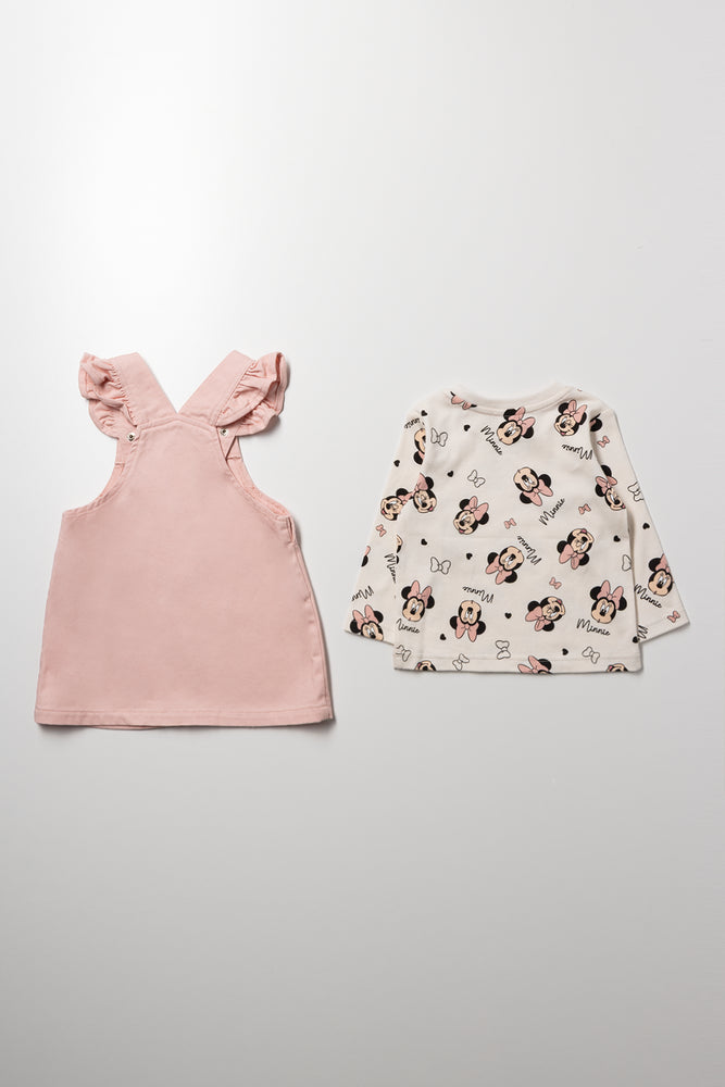 Minnie Mouse Pinafore Dress Set Pink (3)