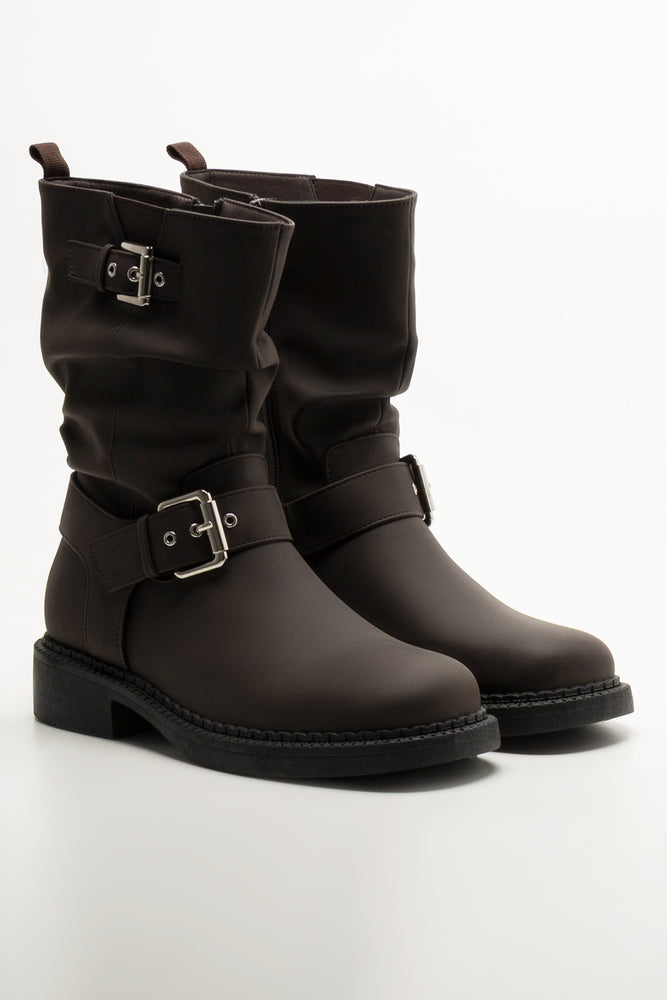 Buckle Boots Brown