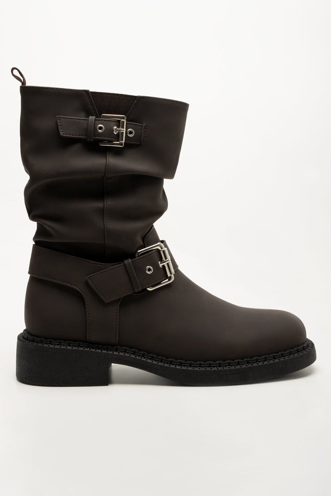 Buckle Boots Brown