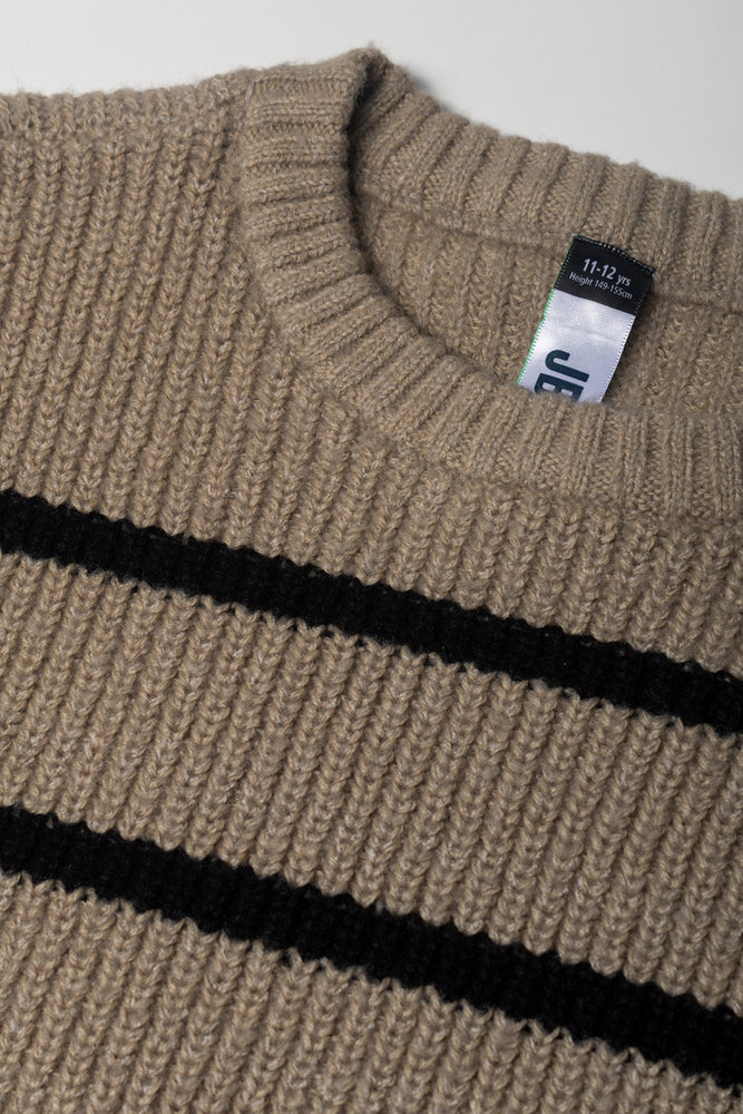 Stripe Crew Neck Jersey Natural