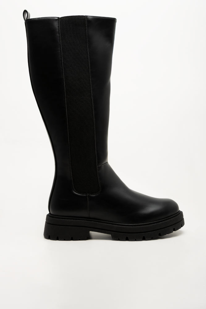 Chunky Long Boots Black (1)