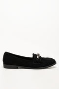 Metal Trim Loafers Black (1)