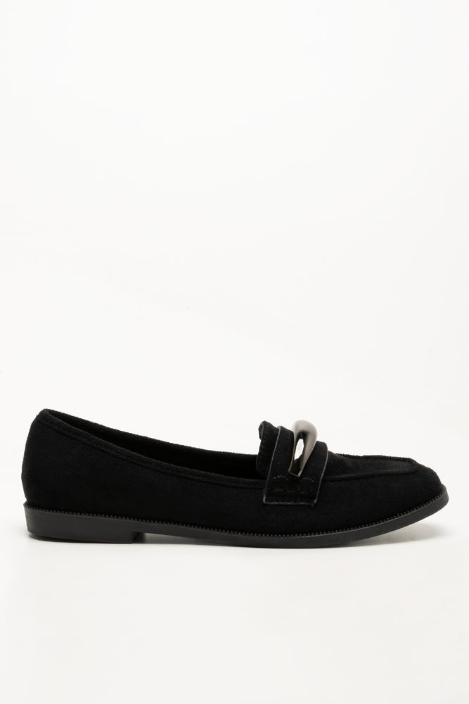 Metal Trim Loafers Black (1)