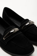Metal Trim Loafers Black (2)