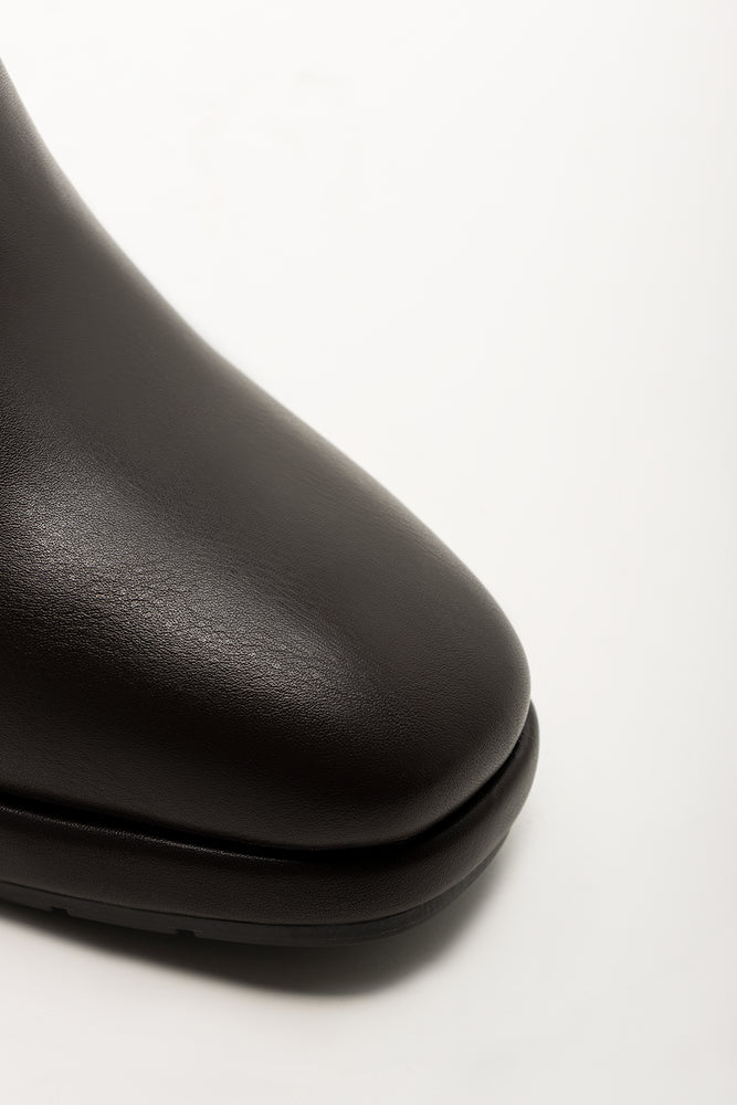 Block Heel Long Boots Brown (2)