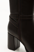 Block Heel Long Boots Brown (3)