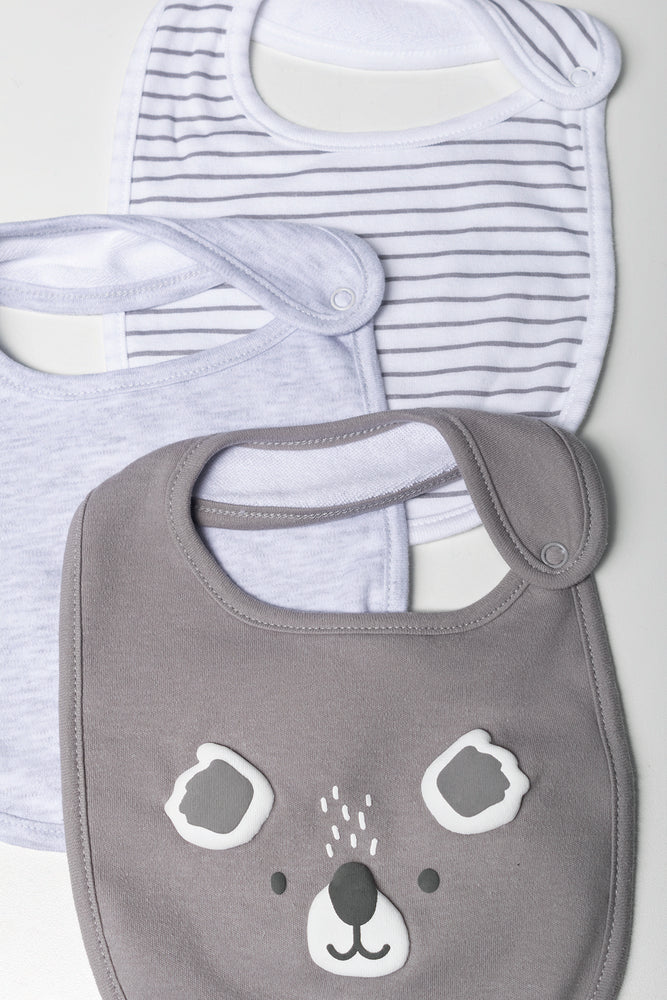 3 Pack Bibs Grey