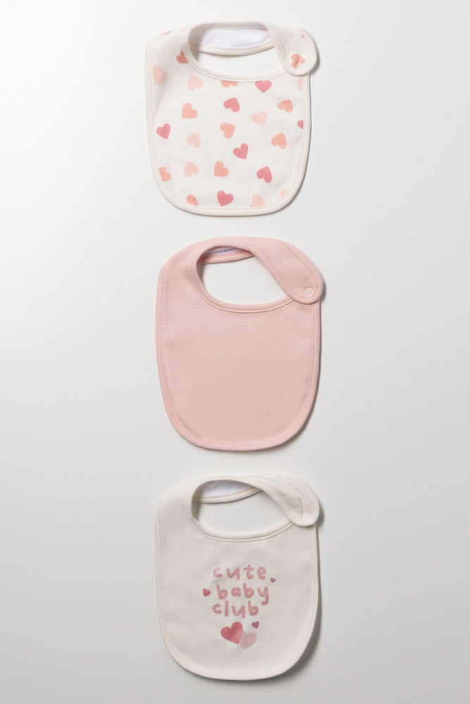 3 Pack Bibs Pink