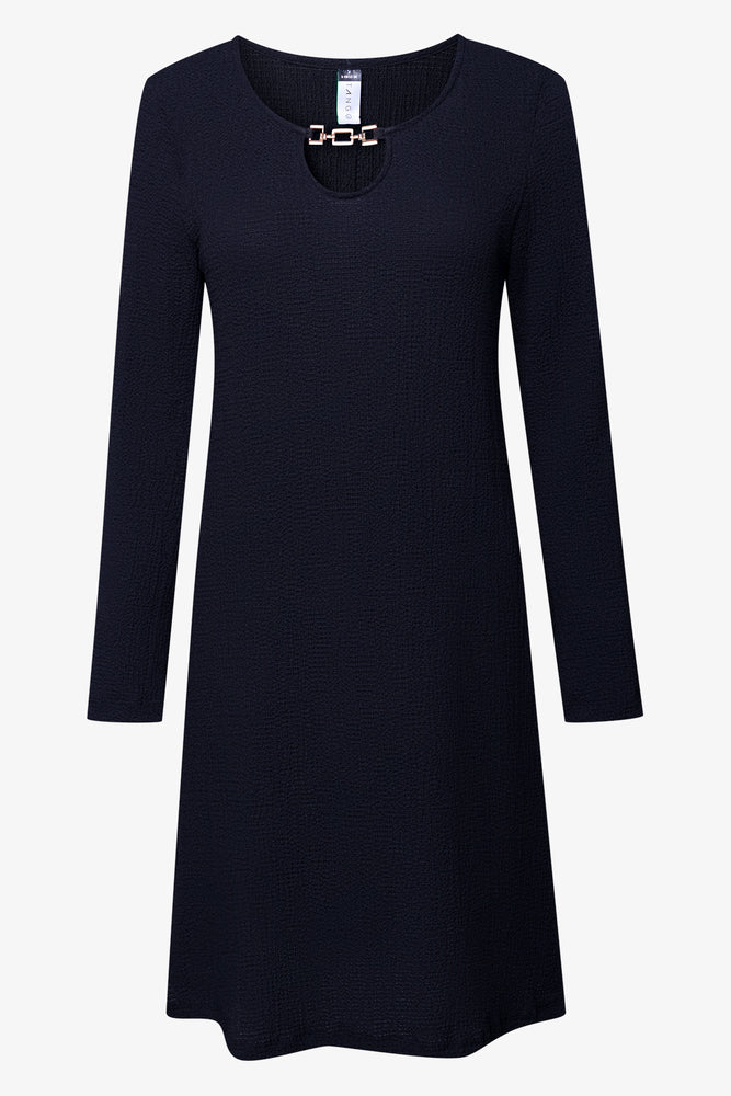 Short Knit Gold Trim Dress Black | Dresses & Jumpsuits