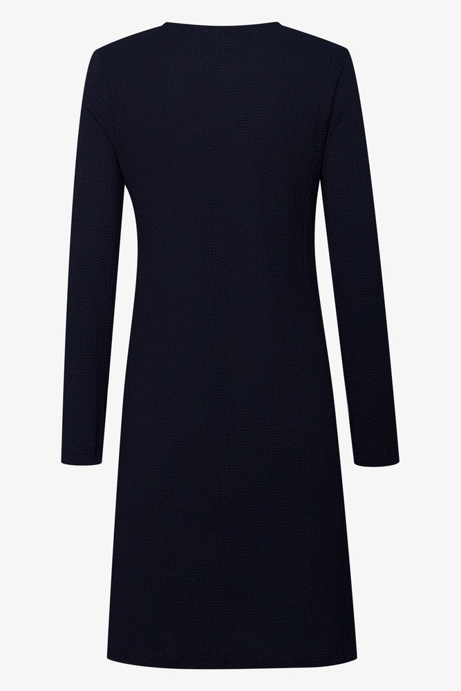 Short Knit Gold Trim Dress Black (1)