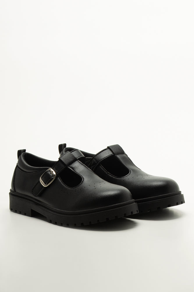 Black T-Bar School Shoes