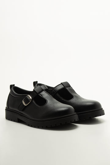 Black T-Bar School Shoes
