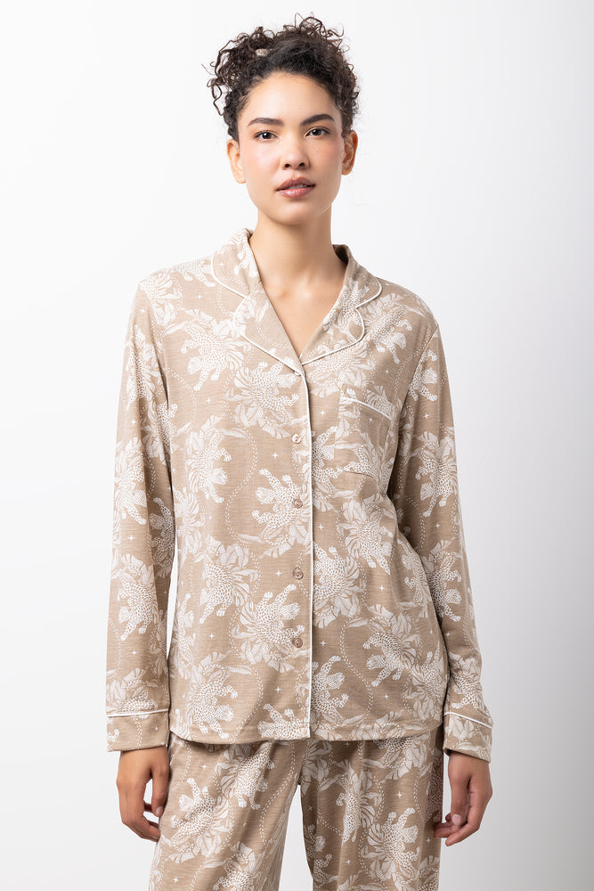 Leopard Print Button Down Pyjamas