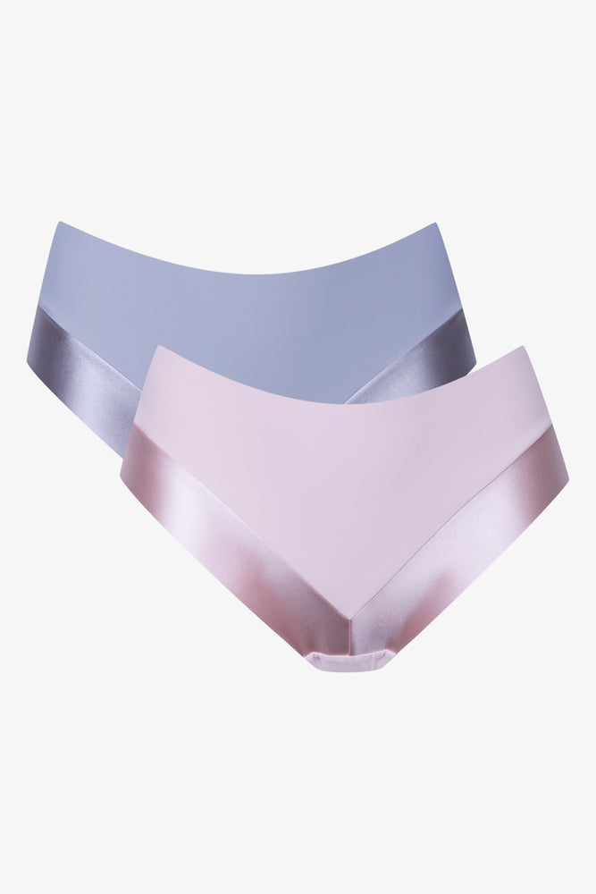 Satin Brazilian Panties Blue & Pink
