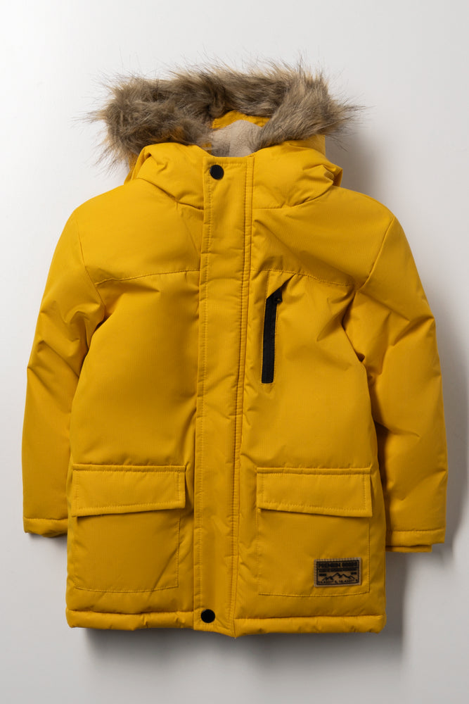 Hooded Textured Parka Jacket Yellow | Jackets & Knitwear | Ackermans