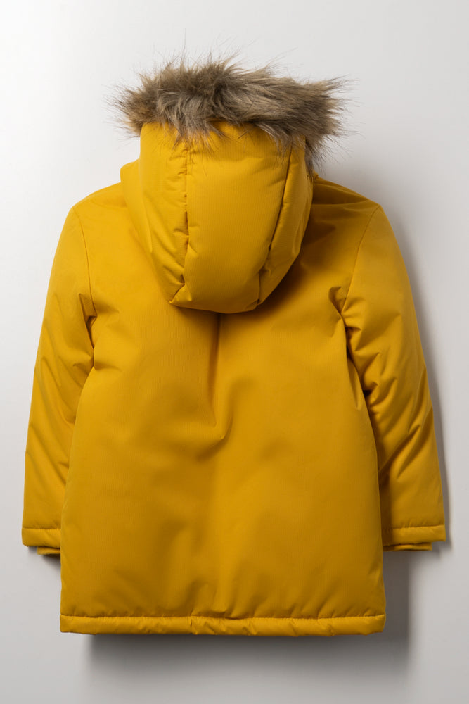 Hooded Textured Parka Jacket Yellow | Jackets & Knitwear | Ackermans