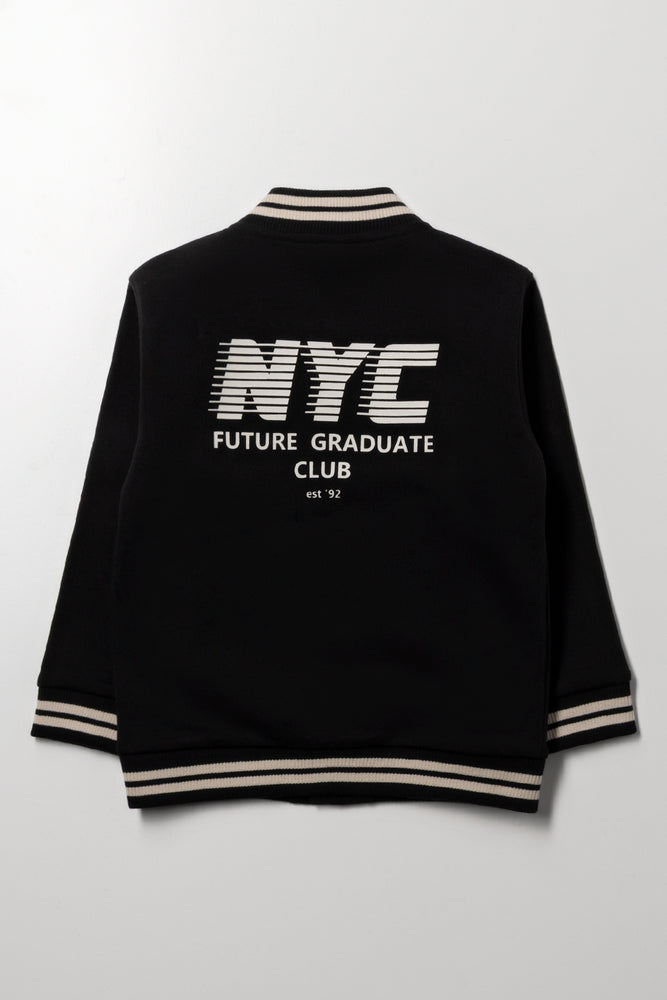 Fleece Baseball Jacket Black | Jackets & Knitwear | Ackermans