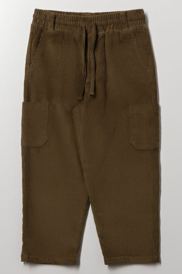 Corduroy Cargo Jogger Pants Green
